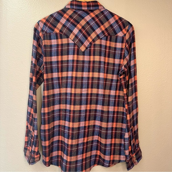 NWT Wrangler Plaid Pearl Snap Button Down Shirt Western Country - Picture 3 of 7